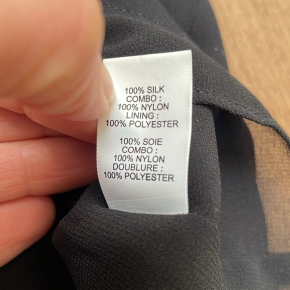 Ramy Brook Lex Cold Shoulder Longsleeve Blouse Top Silk Black Mesh Small S - Picture 9 of 9